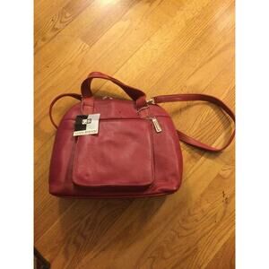 Giani Bernini Genuine Leather Organizer Bag Color Red